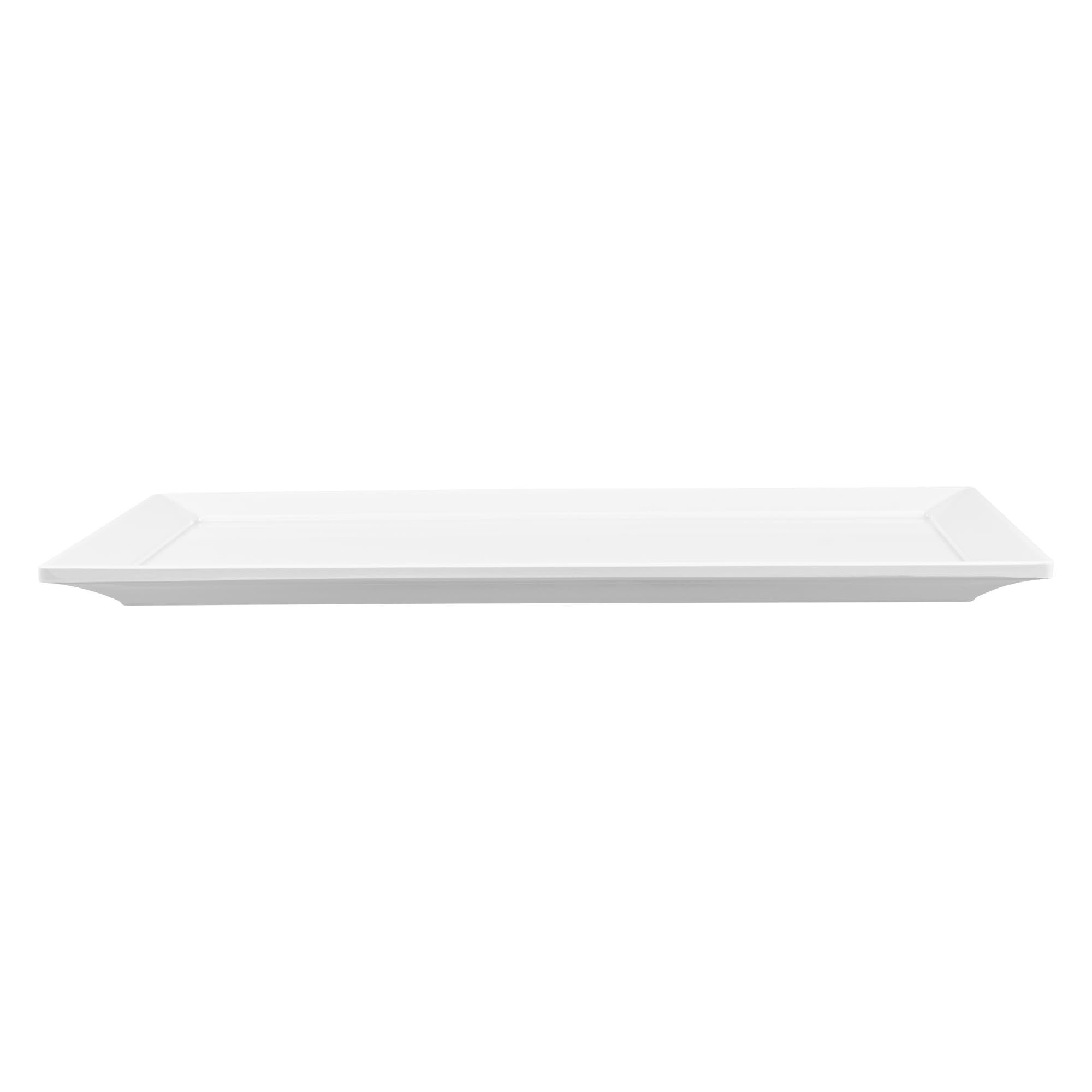 Restaurantware Voga 20.9 x 12.6 Inch Serving Tray 1 Rectangle Outdoor Tray - Raised Edges Dishwasher-Safe White Melamine Platter Tray For Meals Appetizers And Snacks Shatterproof