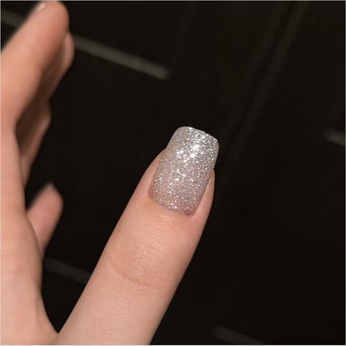 GAOY Silver Reflective Glitter Gel Nail Polish 16ml Crystal Diamond