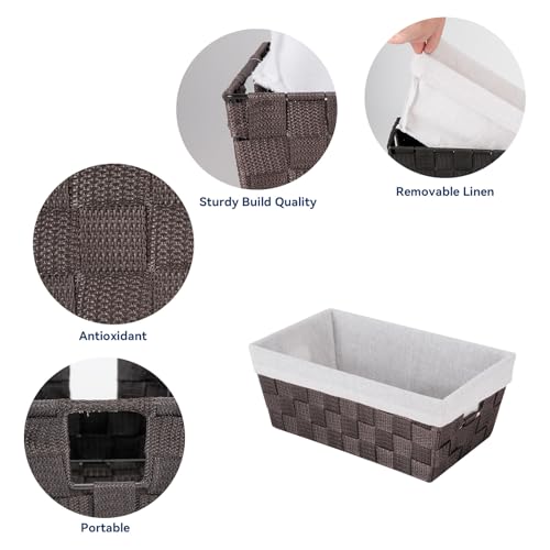 Whitmor Woven Strap Small Tote with Removable Liner