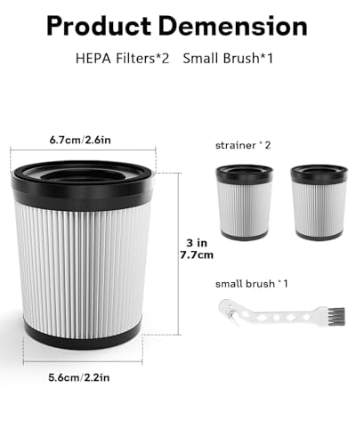 Leemone Vacuum Filter Replacement for Fabuletta, Girnoor, VacLife - 2 Pack