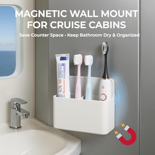 Magnetic Toothbrush Holder for Cruise Cabins - Compact Bathroom Organizer