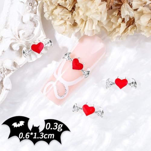 20 Pcs Halloween Skull Nail Charms 3D Gothic Alloy Rhinestones for DIY Art
