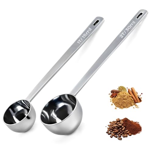 LimeFlex 2-Piece Coffee Scoop Set - 15ml & 30ml Long Handle Spoons