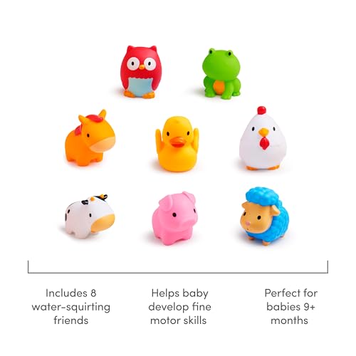 Munchkin Farm Animal Bath Squirters - 8 Pack for Babies