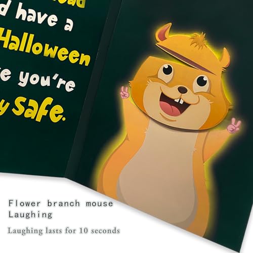 Funny Halloween Card with Sound and Shaking Head Motion Chipmunk