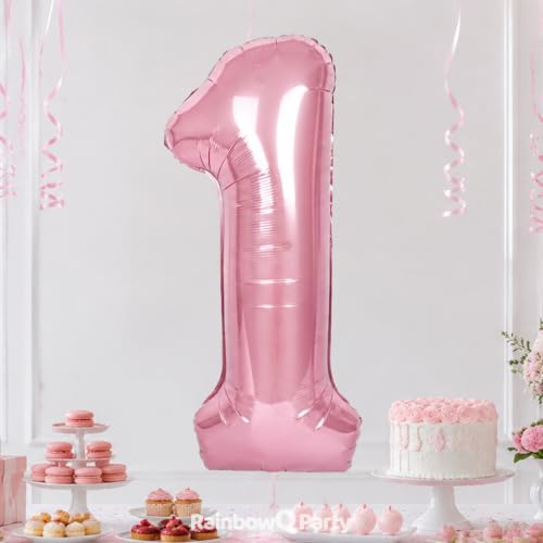 Pink Foil Number 1 Balloon - 40 Inch Giant Party Decoration