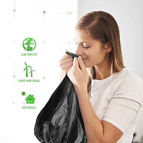 Teivio Black Trash Bags 8 Gallon, 70 Count - Medium Garbage Bags for Kitchen & Home, Star Seal Bottom