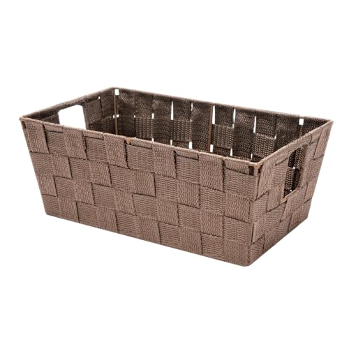 Whitmor Woven Strap Storage Tote, Small Java Basket, 11.42 x 6.5 Inch
