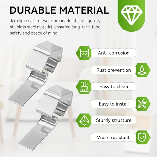 24PCS Stainless Steel Jar Replacement Clips for Weck Jars