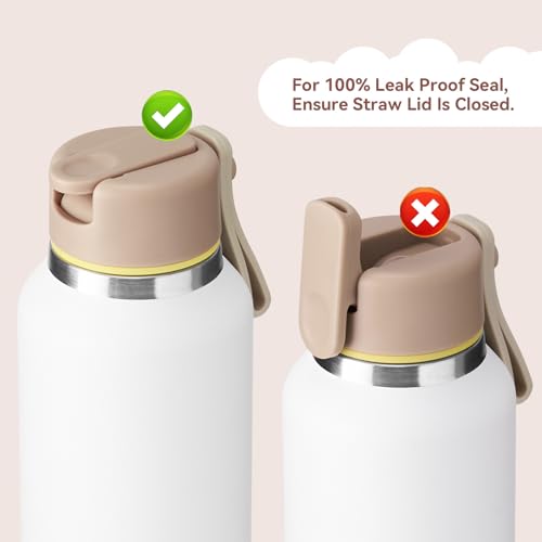 Fijinhom 12oz Kids Insulated Water Bottle - BPA-Free Stainless Steel, White