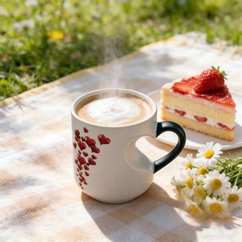 Heart Shaped Color Changing Mug - Heat-Activated Ceramic Coffee Tea Cup