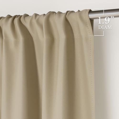NICETOWN Thermal Insulated Room Darkening Curtains, Cocoa Eggnog, 42"W x 63"L (Pack of 2)