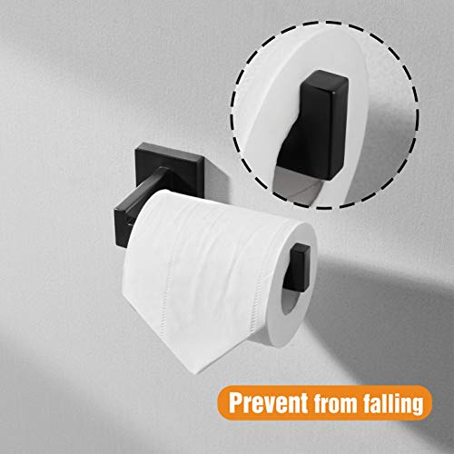 HITSLAM Matte Black Toilet Paper Holder - 304 Stainless Steel, Black-1pack
