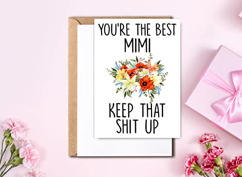 Funny Birthday Card for Mimi - You're The Best 5x7 Card