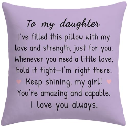 HERHOME Lavender Daughter Pillow Cover - Gifts for Daughter, Cozy Home Decor