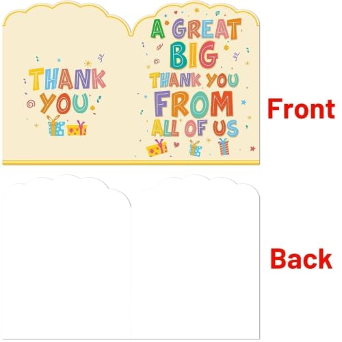 Jumbo Thank You Cards - 3 Pack, 14x11 Inches, Giant Appreciation Notecards