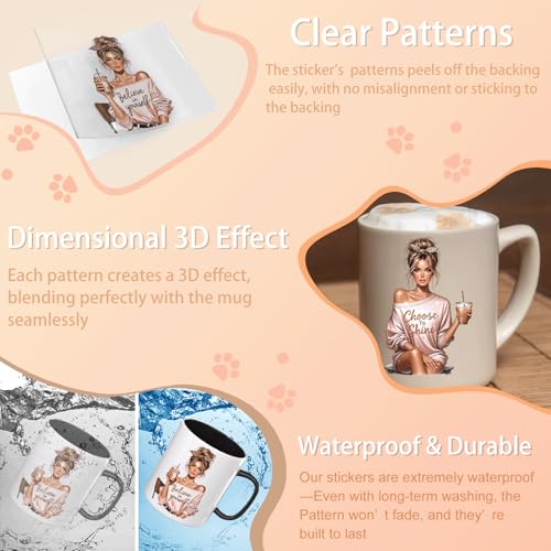 12PCS UV DTF Stickers for Mugs | Easy No-Heat Transfer Wraps