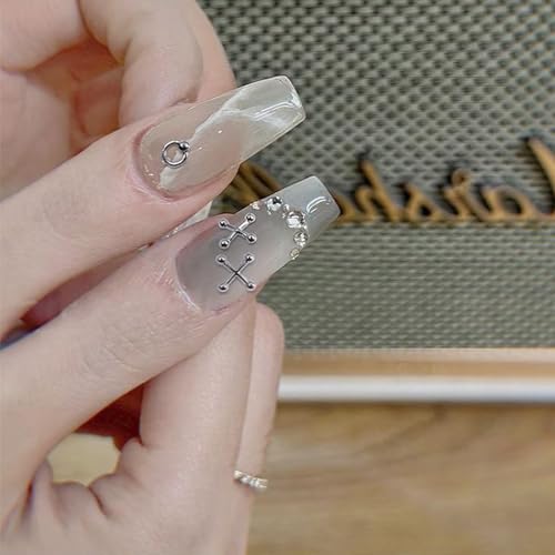 60Pcs Metal Nail Charms Punk Gothic Alloy Gems for Manicure DIY Art Decor