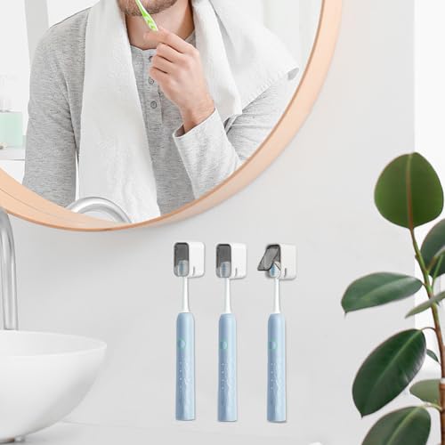 3-Pack Wall-Mounted Toothbrush Holders - No Drill Bathroom Organizer