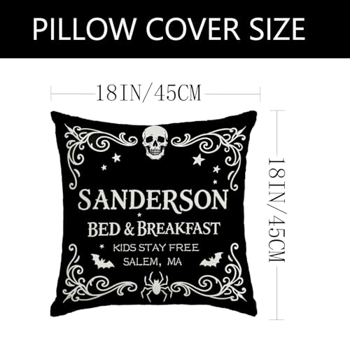 Set of 4 Vintage Halloween Pillow Covers 18x18 - Hocus Pocus Design