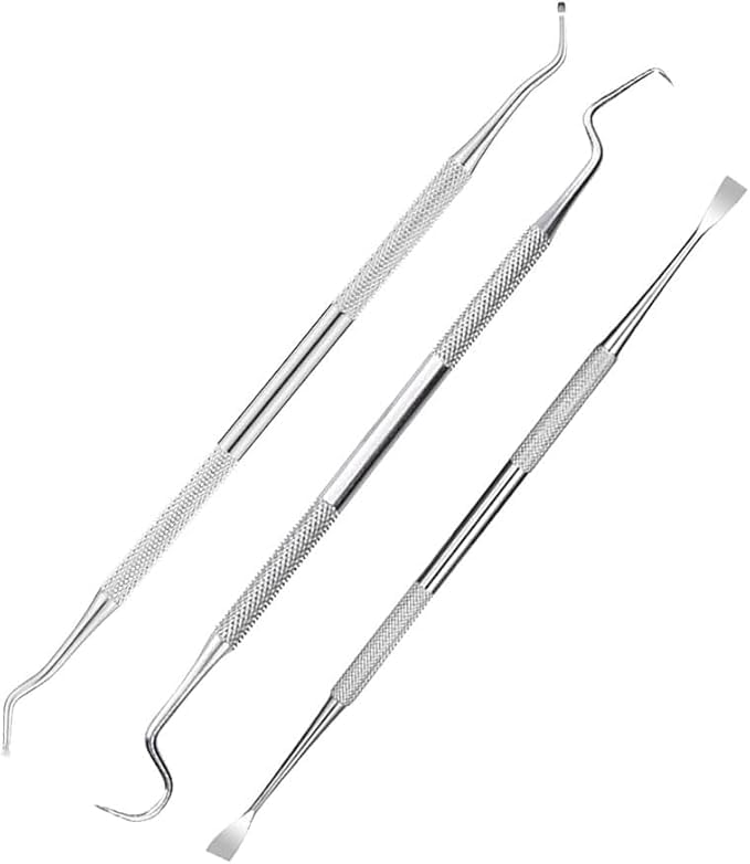 Zhuluck 3-Piece Stainless Steel Dental Pick and Scaler Set for Home Oral Care