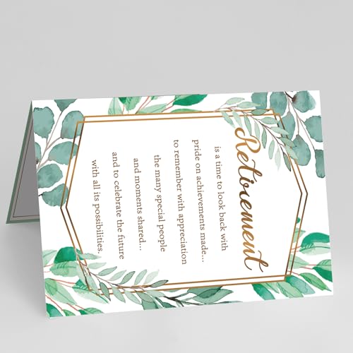 Elegant Retirement Card for Coworkers & Boss - 8x5.3 Inch