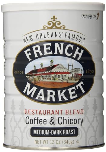 French Market Coffee & Chicory Medium-Dark Roast 12oz (Pack of 12)