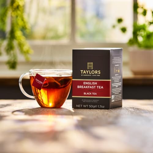 Taylors of Harrogate English Breakfast Black Tea 20ct Pack of 6 – Full-Bodied & Rich Flavor