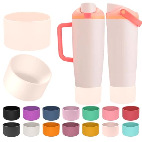 2-Pack Protective Silicone Boots for Owala 30oz & 40oz FreeSip Sway Bottles & Tumblers?High-Quality, Easy-Remove Large Opening, Stability & Scratch Protection (Light Pink)