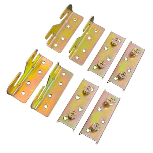 Heavy Duty Bed Rail Brackets Set of 4 - 3.6''x1.3'' Galvanized Steel