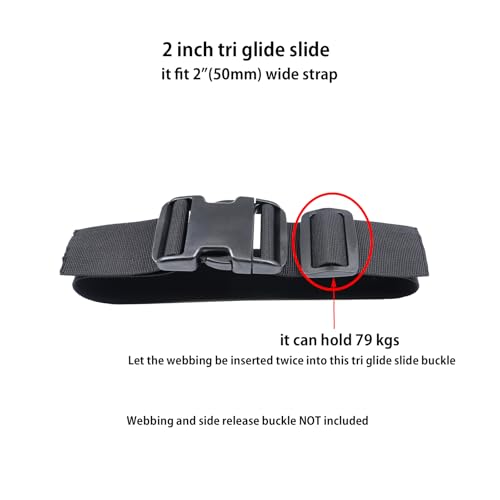 Plastic Tri Glide Slide Buckles - Adjustable Webbing Strap Clips