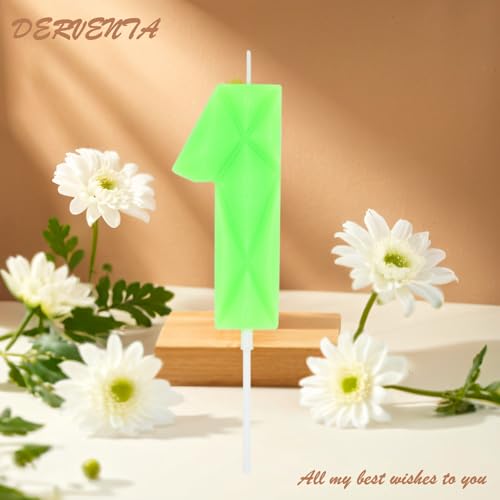 Luminous Green Number 0 Birthday Candle - 3D Cake Topper