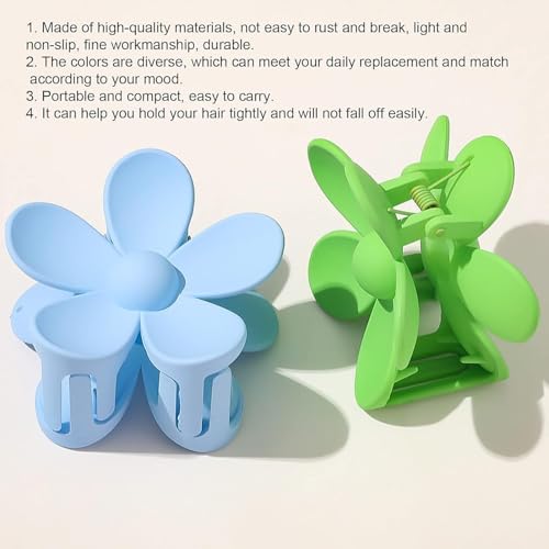 ZLmoue Yellow Flower Hair Claw Clips Anti-Scratch Strong Hold Jaw Clips