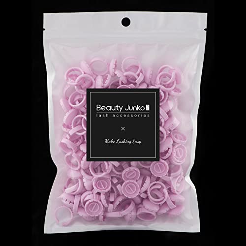 Beauty Junko Pro Lash Extension Glue Rings 100PCS - Disposable Volume Fan Holders