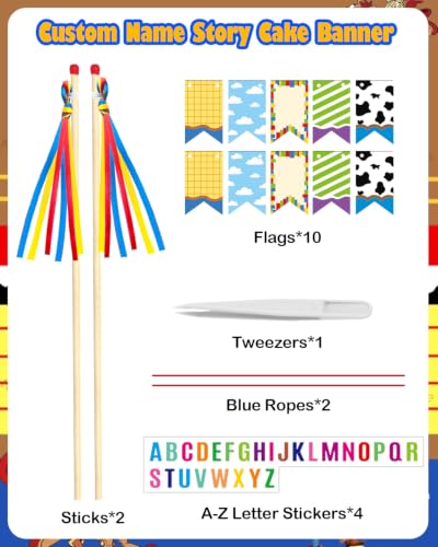 DIY Personalized Toy-Inspired Birthday Cake Topper for Kids - Custom Banner & Decorations