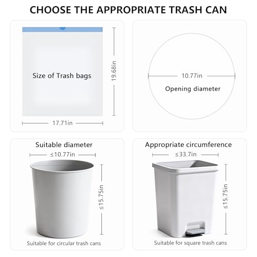 4 Gallon Drawstring Garbage Bags, Tear-Resistant Small Trash Liners (60 Count)