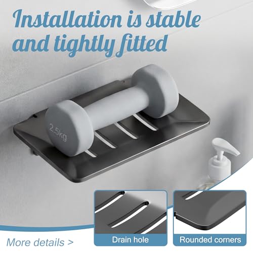 PHX Grove Wall-Mounted Aluminum Soap Dish with Drainage - Rustproof Holder