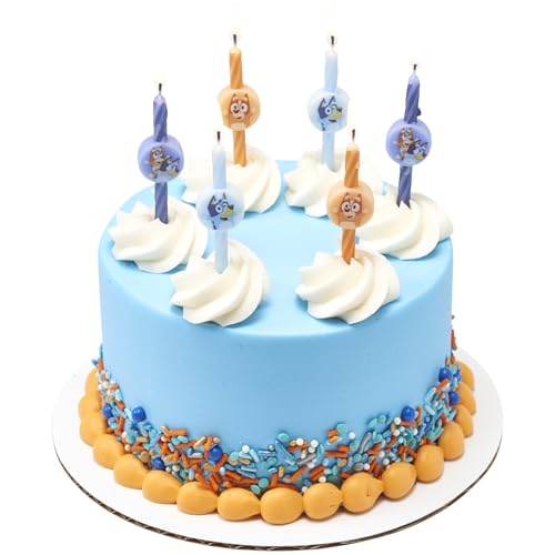 Bluey and Bingo Birthday Cake Candles - 6-Piece Party Decoration Set