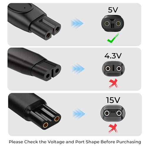Meliya 2 Pack 5V Shaver Charging Cable for Philips Norelco One Blade