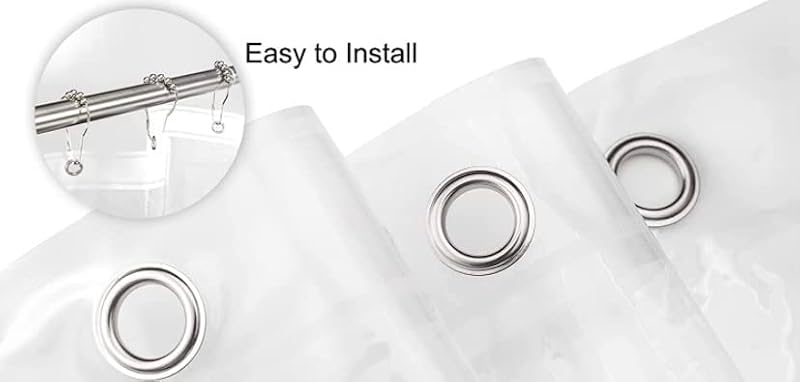 Home Expressions Extra Long Magnetic Shower Curtain Liner, 84" H x 72" W, White
