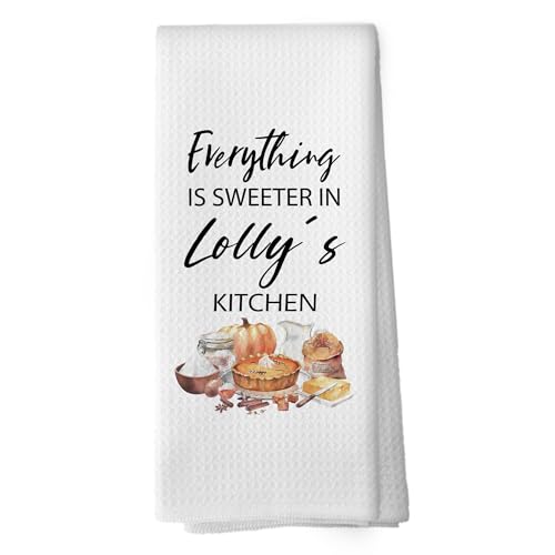 Grandma Lolly Kitchen Towel 16x24 Rustic Decorative Dishcloth