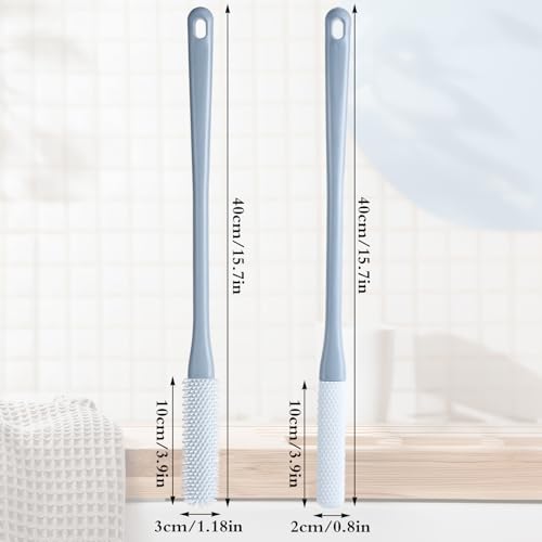 Silicone Foot Brush with Long Handle 2-Pack Shower Scrubber