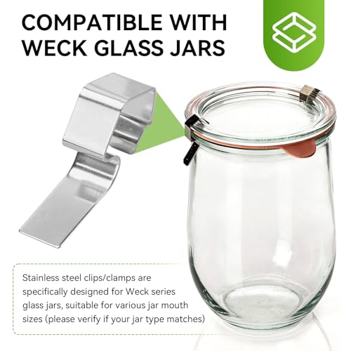 24PCS Stainless Steel Jar Replacement Clips for Weck Jars