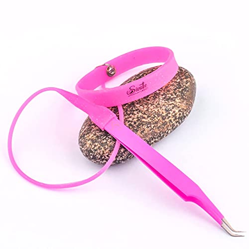 SIVOTE Silicone Lash Tweezer Holder Wristband Pink Protective Strap