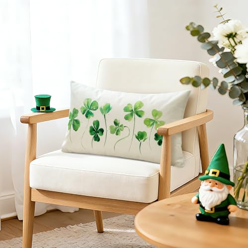 Artscope St. Patrick's Day Lucky Clover Throw Pillow Cover 12x20
