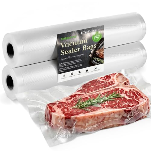 Vacuum Sealer Bags Rolls 11"x20' - Heavy Duty, 2 Pack