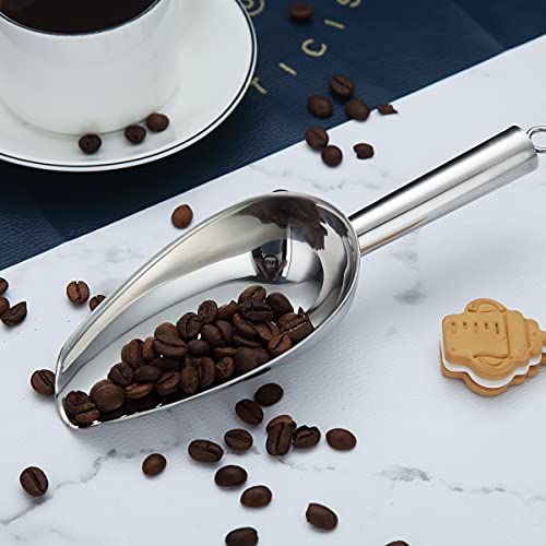 Berglander 6oz Stainless Steel Ice Scoop - Heavy Duty Metal Silver Scooper