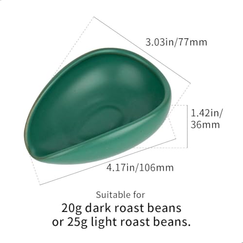 watchget Ceramic Coffee Dosing Tray - Small Dark Green Bean Weighing Dish