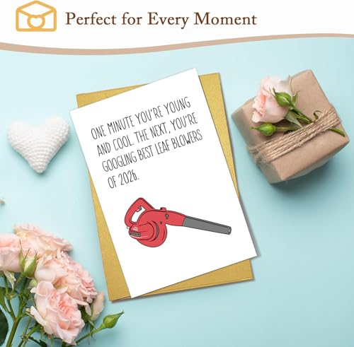 RPJIEKINXU Leaf Blower Birthday Card - Funny Humorous Greeting for All, Variation #3
