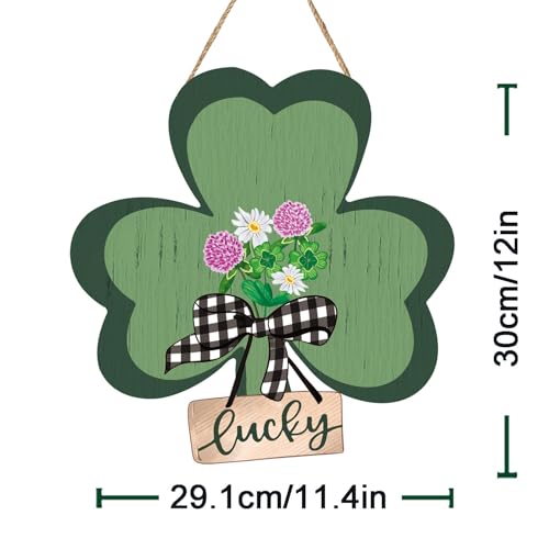 12 Inch St Patrick's Day Shamrock Wreath for Front Door